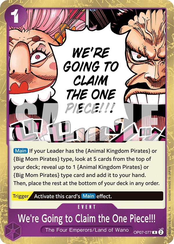 We're Going to Claim the One Piece!!! 500 Years In The Future - OP-07 One Piece Card We're Going to Claim the One Piece!!! 500 Years In The Future - OP-07 One Piece Card