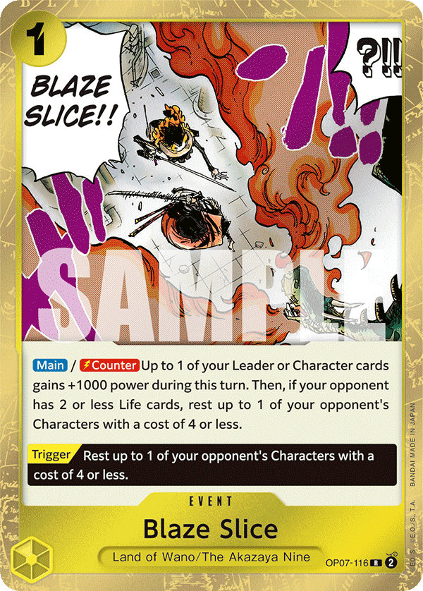 Blaze Slice 500 Years In The Future - OP-07 One Piece Card Blaze Slice 500 Years In The Future - OP-07 One Piece Card