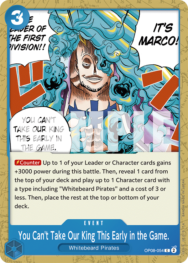 You Can't Take Our King This Early in the Game. Two Legends - OP-08 One Piece Card You Can't Take Our King This Early in the Game. Two Legends - OP-08 One Piece Card