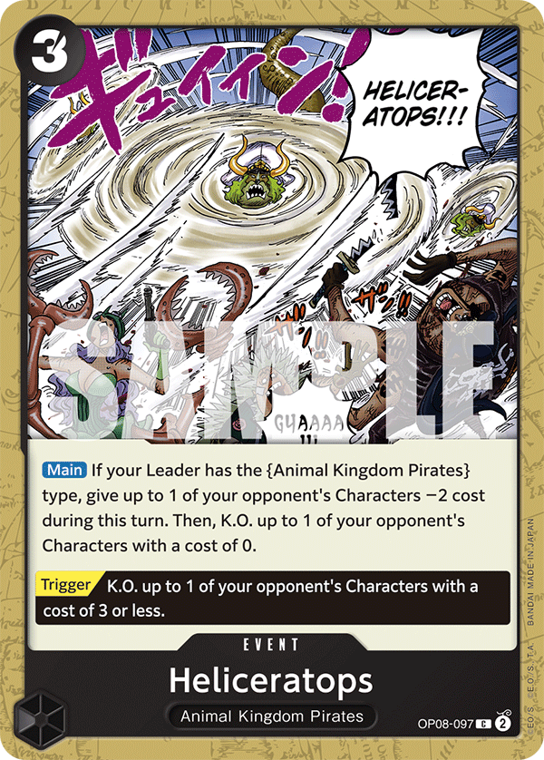 Heliceratops Two Legends - OP-08 One Piece Card Heliceratops Two Legends - OP-08 One Piece Card