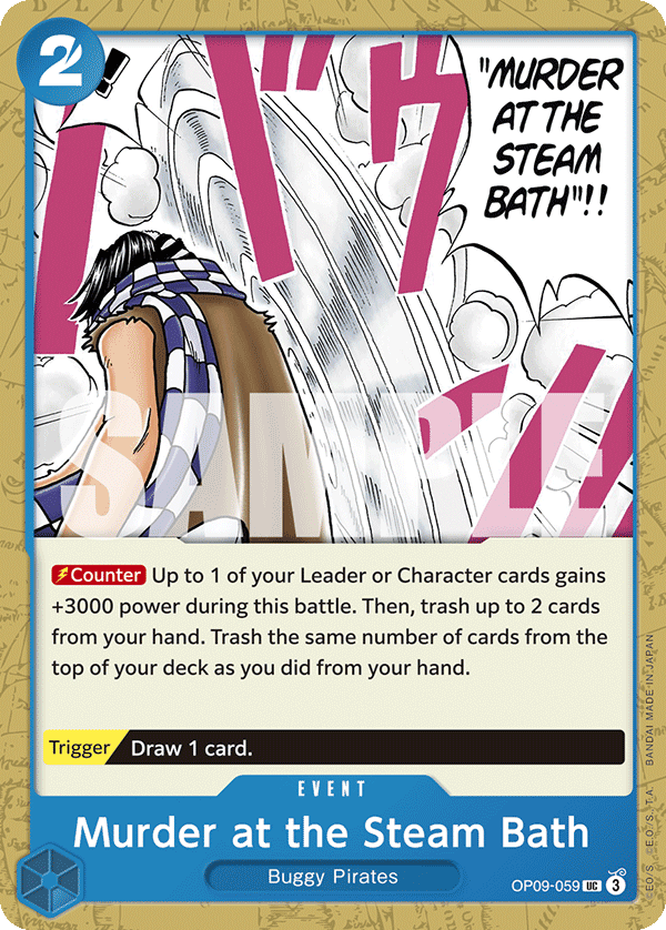 Murder at the Steam Bath Emperors In The New World - OP-09 One Piece Card Murder at the Steam Bath Emperors In The New World - OP-09 One Piece Card