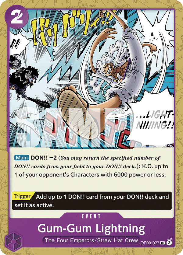 Gum-Gum Lightning Emperors In The New World - OP-09 One Piece Card Gum-Gum Lightning Emperors In The New World - OP-09 One Piece Card