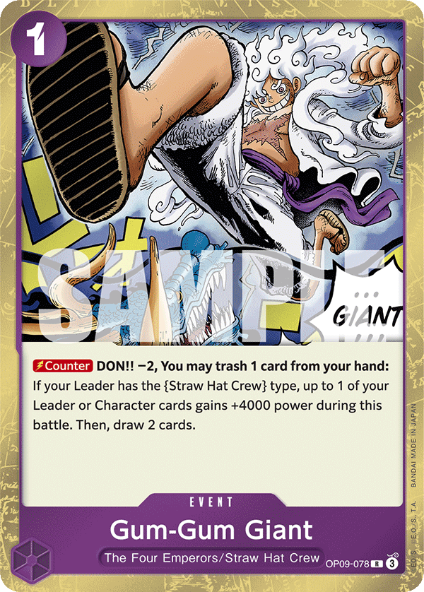 Gum-Gum Giant Emperors In The New World - OP-09 One Piece Card Gum-Gum Giant Emperors In The New World - OP-09 One Piece Card