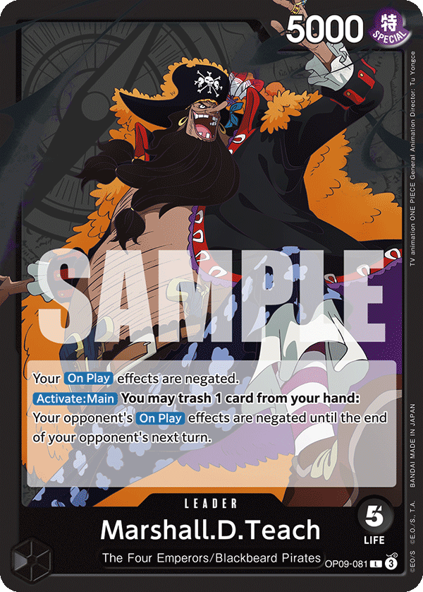 Marshall.D.Teach Emperors In The New World - OP-09 One Piece Card Marshall.D.Teach Emperors In The New World - OP-09 One Piece Card