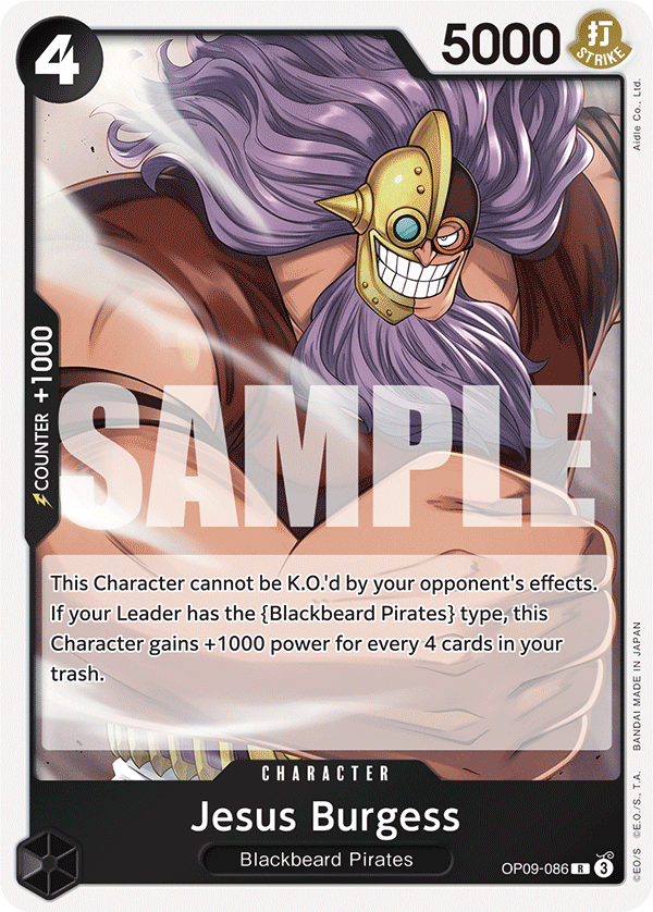 Jesus Burgess Emperors In The New World - OP-09 One Piece Card Jesus Burgess Emperors In The New World - OP-09 One Piece Card