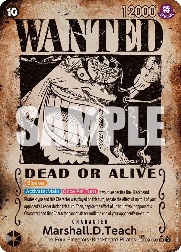 Marshall.D.Teach Emperors In The New World - OP-09 One Piece Card Marshall.D.Teach Emperors In The New World - OP-09 One Piece Card