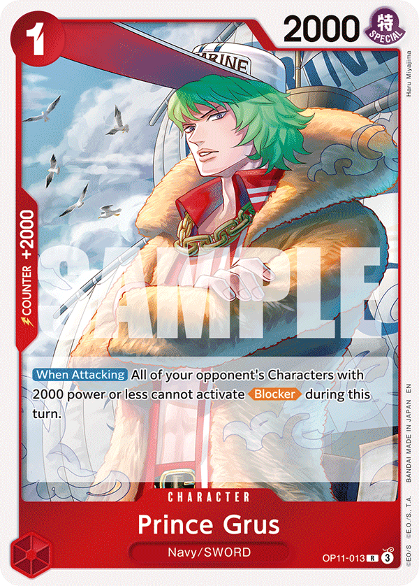 Prince Grus A Fist Of Divine Speed - OP-11 One Piece Card Prince Grus A Fist Of Divine Speed - OP-11 One Piece Card
