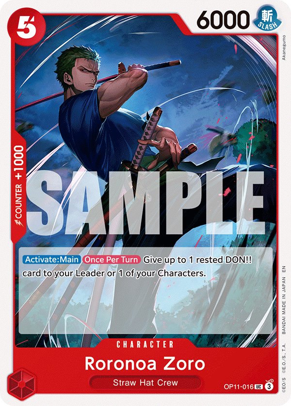 Roronoa Zoro A Fist Of Divine Speed - OP-11 One Piece Card Roronoa Zoro A Fist Of Divine Speed - OP-11 One Piece Card