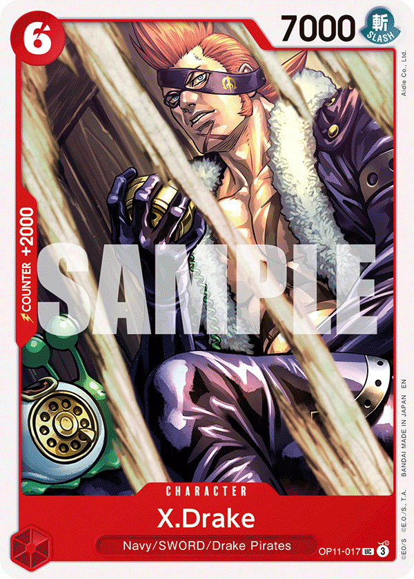 X.Drake A Fist Of Divine Speed - OP-11 One Piece Card X.Drake A Fist Of Divine Speed - OP-11 One Piece Card
