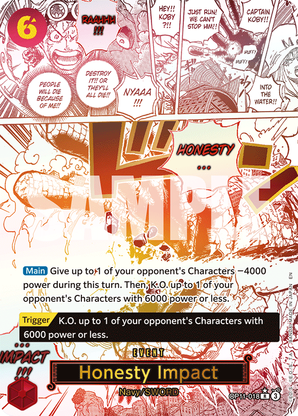 Honesty Impact A Fist Of Divine Speed - OP-11 One Piece Card Honesty Impact A Fist Of Divine Speed - OP-11 One Piece Card