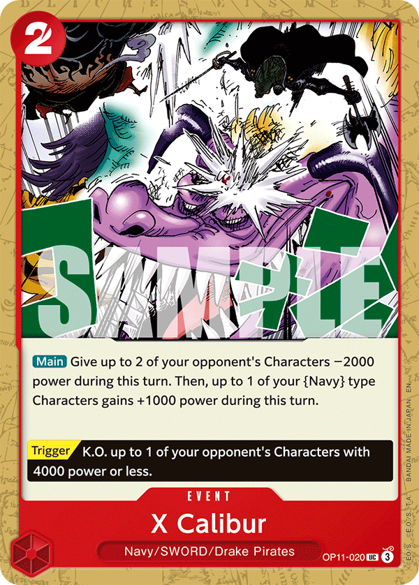 X Calibur A Fist Of Divine Speed - OP-11 One Piece Card X Calibur A Fist Of Divine Speed - OP-11 One Piece Card