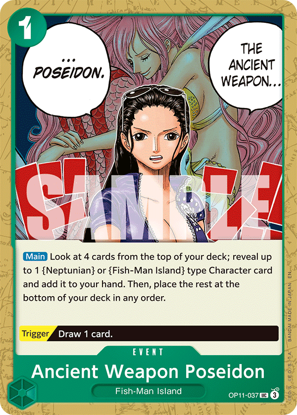 Ancient Weapon Poseidon A Fist Of Divine Speed - OP-11 One Piece Card Ancient Weapon Poseidon A Fist Of Divine Speed - OP-11 One Piece Card