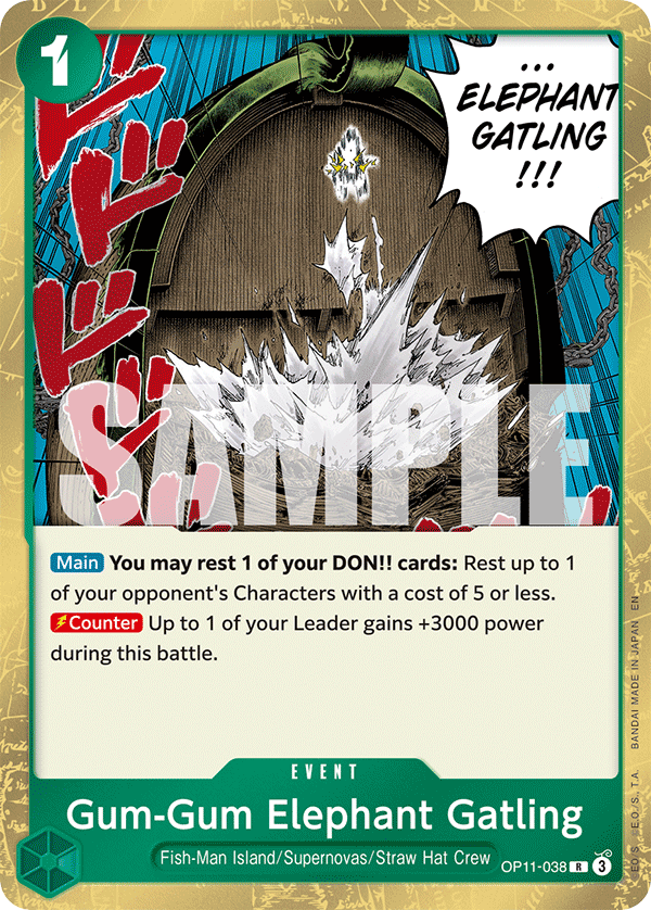 Gum-Gum Elephant Gatling A Fist Of Divine Speed - OP-11 One Piece Card Gum-Gum Elephant Gatling A Fist Of Divine Speed - OP-11 One Piece Card