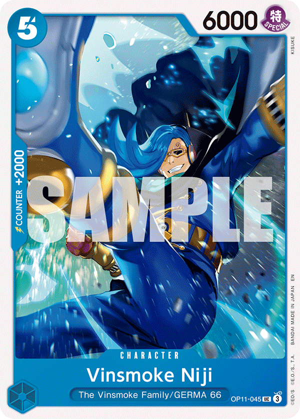 Vinsmoke Niji A Fist Of Divine Speed - OP-11 One Piece Card Vinsmoke Niji A Fist Of Divine Speed - OP-11 One Piece Card