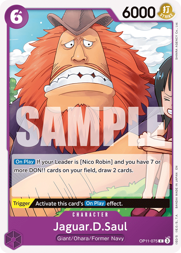 Jaguar.D.Saul A Fist Of Divine Speed - OP-11 One Piece Card Jaguar.D.Saul A Fist Of Divine Speed - OP-11 One Piece Card