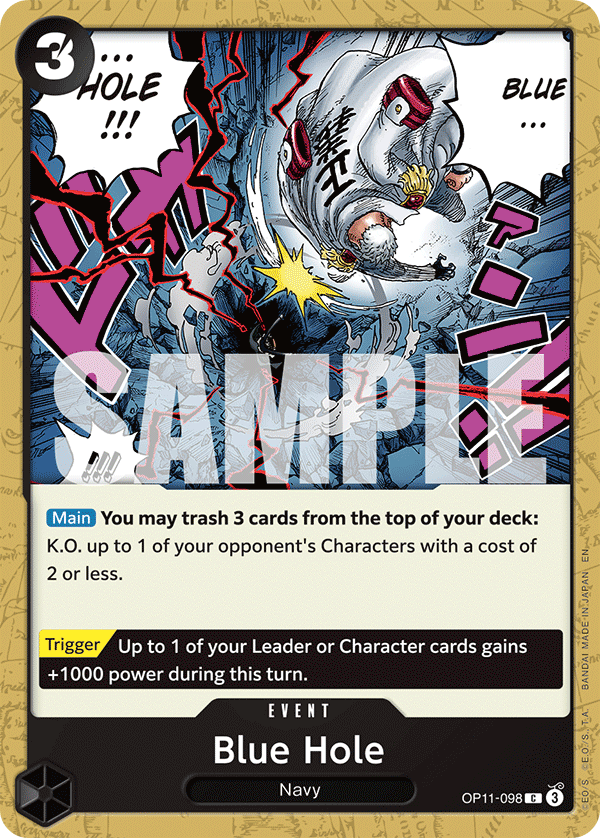 Blue Hole A Fist Of Divine Speed - OP-11 One Piece Card Blue Hole A Fist Of Divine Speed - OP-11 One Piece Card