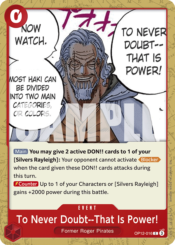 To Never Doubt--That Is Power! Legacy Of The Master - OP-12 One Piece Card To Never Doubt--That Is Power! Legacy Of The Master - OP-12 One Piece Card