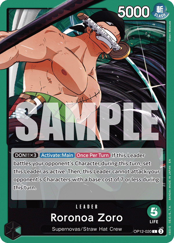 Roronoa Zoro Legacy Of The Master - OP-12 One Piece Card Roronoa Zoro Legacy Of The Master - OP-12 One Piece Card