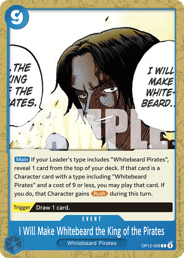 I Will Make Whitebeard the King of the Pirates Legacy Of The Master - OP-12 One Piece Card I Will Make Whitebeard the King of the Pirates Legacy Of The Master - OP-12 One Piece Card