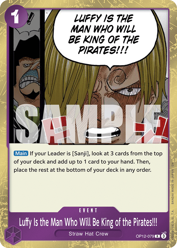 Luffy Is the Man Who Will Be King of the Pirates!!! Legacy Of The Master - OP-12 One Piece Card Luffy Is the Man Who Will Be King of the Pirates!!! Legacy Of The Master - OP-12 One Piece Card