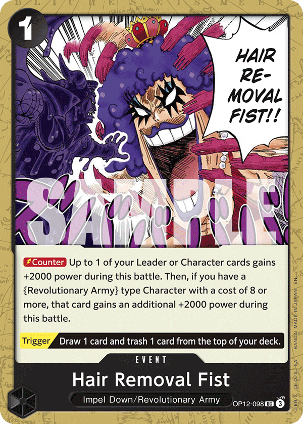 Hair Removal Fist Legacy Of The Master - OP-12 One Piece Card Hair Removal Fist Legacy Of The Master - OP-12 One Piece Card