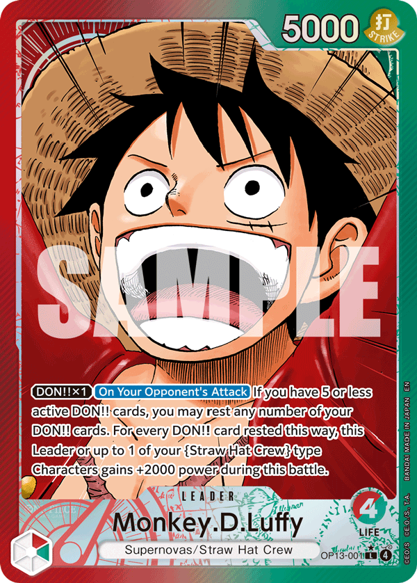 Monkey.D.Luffy Carrying On His Will - OP-13 One Piece Card Monkey.D.Luffy Carrying On His Will - OP-13 One Piece Card