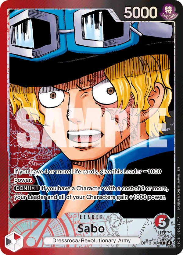 Sabo Carrying On His Will - OP-13 One Piece Card Sabo Carrying On His Will - OP-13 One Piece Card