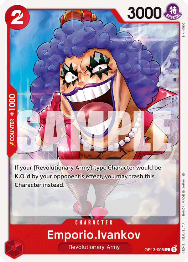 Emporio.Ivankov Carrying On His Will - OP-13 One Piece Card Emporio.Ivankov Carrying On His Will - OP-13 One Piece Card
