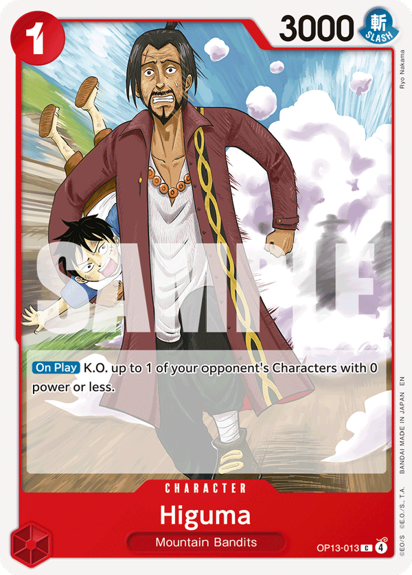 Higuma Carrying On His Will - OP-13 One Piece Card Higuma Carrying On His Will - OP-13 One Piece Card