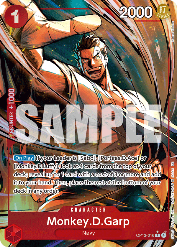 Monkey.D.Garp Carrying On His Will - OP-13 One Piece Card Monkey.D.Garp Carrying On His Will - OP-13 One Piece Card