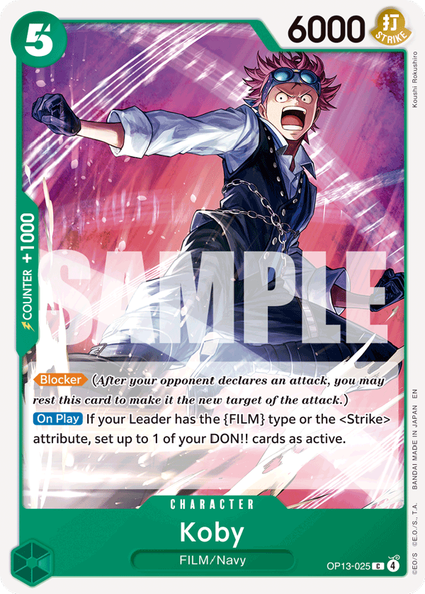 Koby Carrying On His Will - OP-13 One Piece Card Koby Carrying On His Will - OP-13 One Piece Card