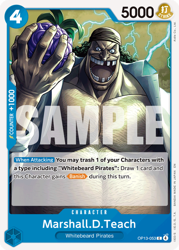Marshall.D.Teach Carrying On His Will - OP-13 One Piece Card Marshall.D.Teach Carrying On His Will - OP-13 One Piece Card