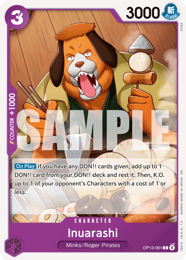Inuarashi Carrying On His Will - OP-13 One Piece Card Inuarashi Carrying On His Will - OP-13 One Piece Card