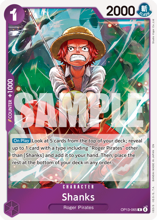 Shanks Carrying On His Will - OP-13 One Piece Card Shanks Carrying On His Will - OP-13 One Piece Card