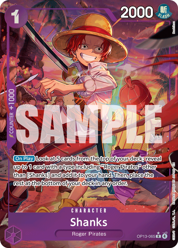 Shanks Carrying On His Will - OP-13 One Piece Card Shanks Carrying On His Will - OP-13 One Piece Card