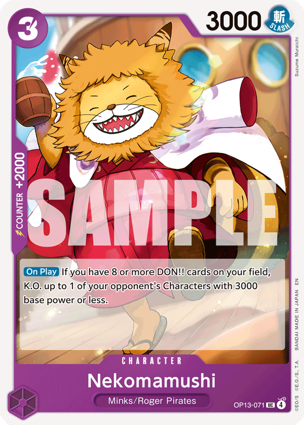 Nekomamushi Carrying On His Will - OP-13 One Piece Card Nekomamushi Carrying On His Will - OP-13 One Piece Card