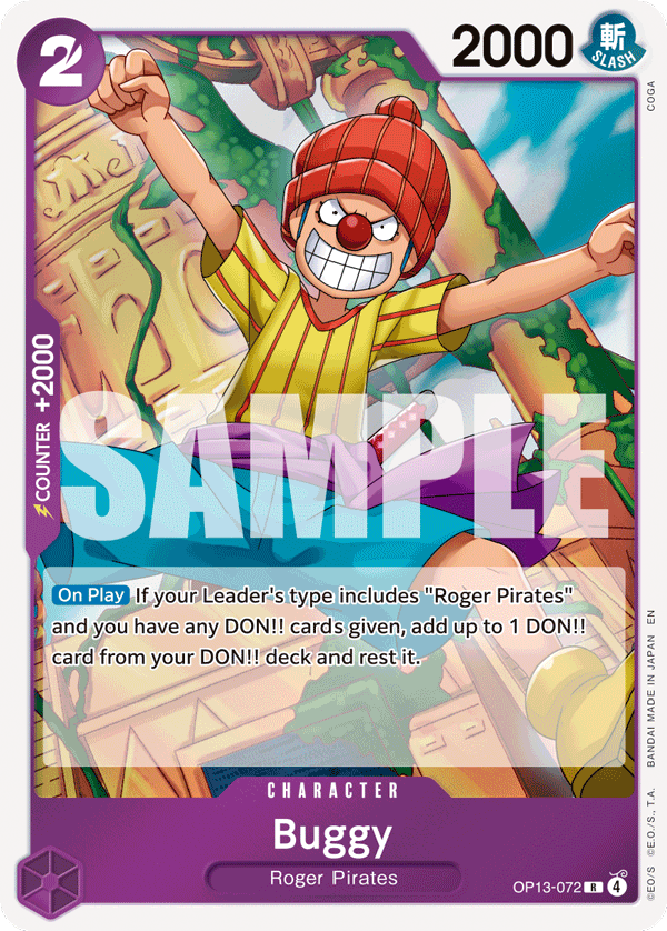 Buggy Carrying On His Will - OP-13 One Piece Card Buggy Carrying On His Will - OP-13 One Piece Card