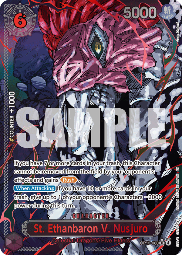 St. Ethanbaron V. Nusjuro Carrying On His Will - OP-13 One Piece Card St. Ethanbaron V. Nusjuro Carrying On His Will - OP-13 One Piece Card