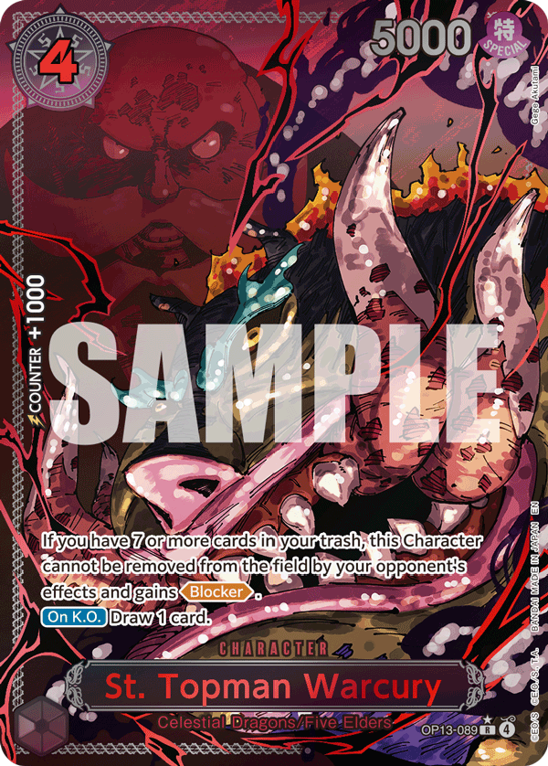 St. Topman Warcury Carrying On His Will - OP-13 One Piece Card St. Topman Warcury Carrying On His Will - OP-13 One Piece Card