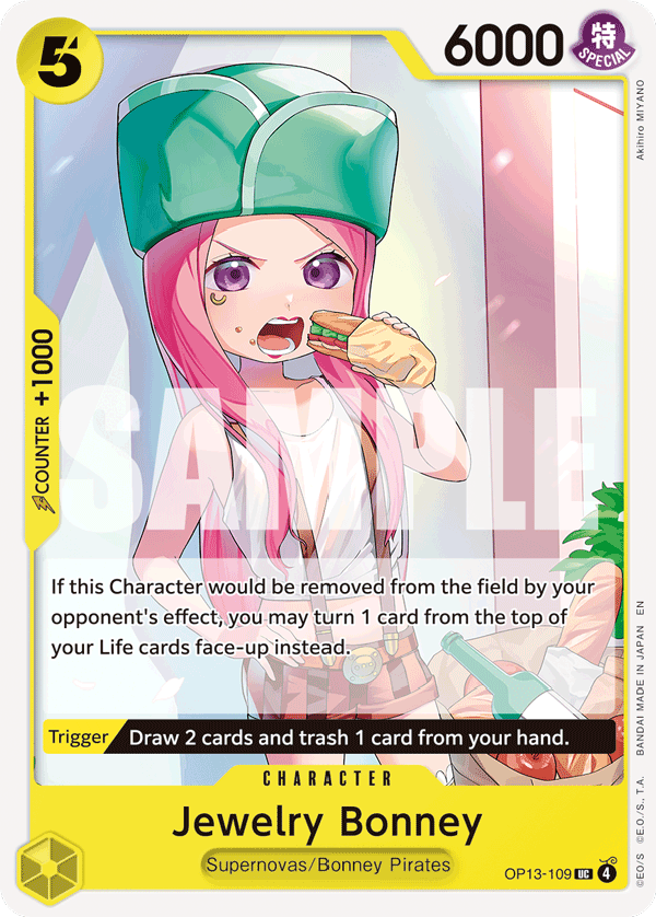 Jewelry Bonney Carrying On His Will - OP-13 One Piece Card Jewelry Bonney Carrying On His Will - OP-13 One Piece Card