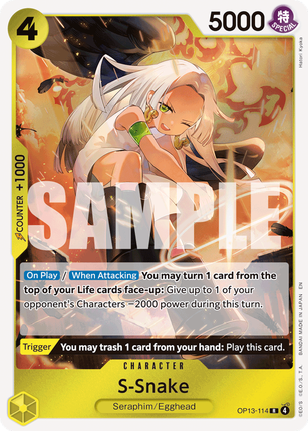 S-Snake Carrying On His Will - OP-13 One Piece Card S-Snake Carrying On His Will - OP-13 One Piece Card