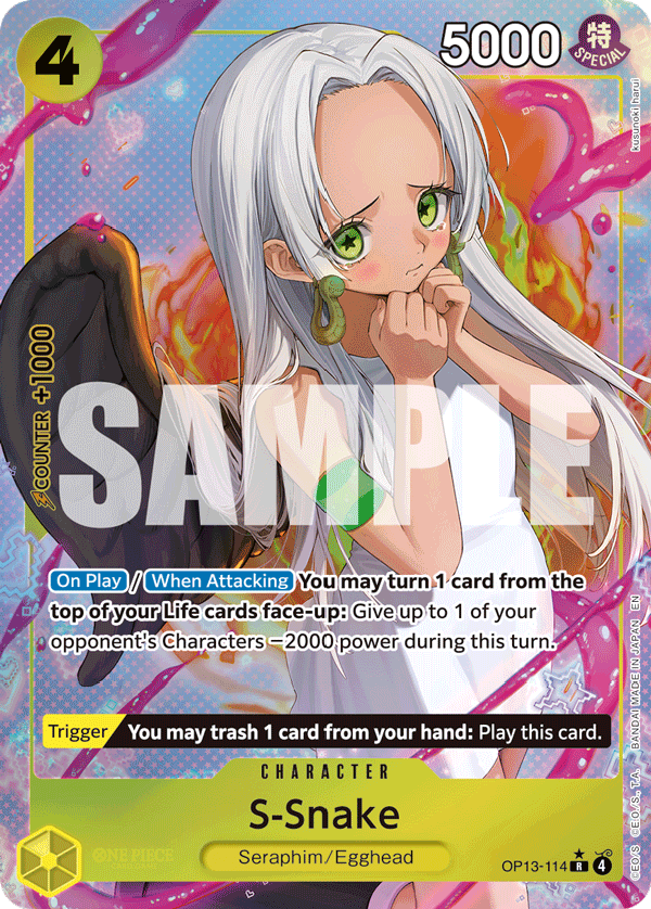 S-Snake Carrying On His Will - OP-13 One Piece Card S-Snake Carrying On His Will - OP-13 One Piece Card