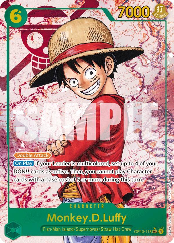 Monkey.D.Luffy Carrying On His Will - OP-13 One Piece Card Monkey.D.Luffy Carrying On His Will - OP-13 One Piece Card