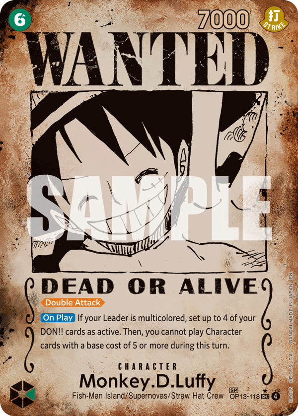 Monkey.D.Luffy Carrying On His Will - OP-13 One Piece Card Monkey.D.Luffy Carrying On His Will - OP-13 One Piece Card
