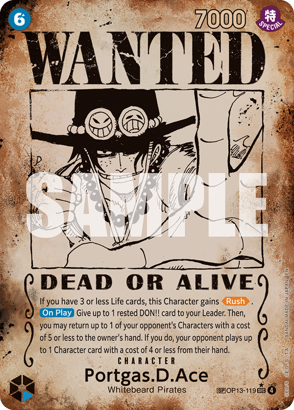 Portgas.D.Ace Carrying On His Will - OP-13 One Piece Card Portgas.D.Ace Carrying On His Will - OP-13 One Piece Card