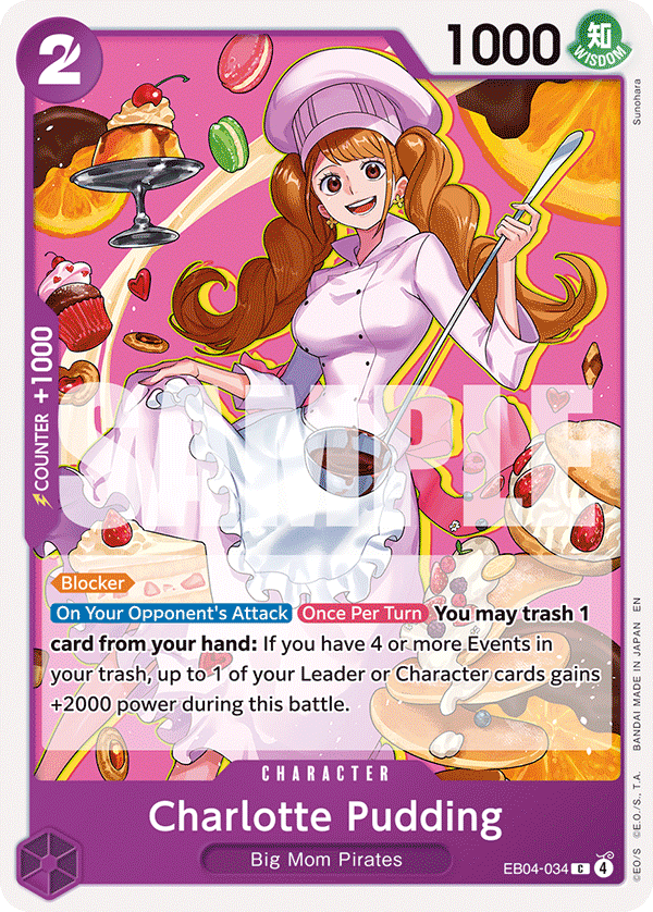 Charlotte Pudding The Azure Sea's Seven - OP-14 One Piece Card Charlotte Pudding The Azure Sea's Seven - OP-14 One Piece Card