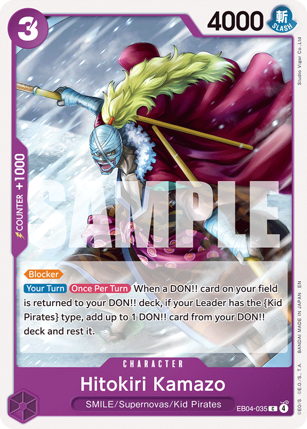 Hitokiri Kamazo The Azure Sea's Seven - OP-14 One Piece Card Hitokiri Kamazo The Azure Sea's Seven - OP-14 One Piece Card