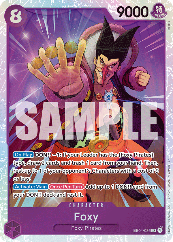 Foxy The Azure Sea's Seven - OP-14 One Piece Card Foxy The Azure Sea's Seven - OP-14 One Piece Card
