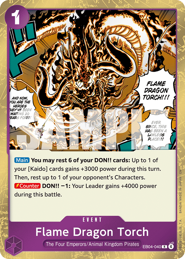Flame Dragon Torch The Azure Sea's Seven - OP-14 One Piece Card Flame Dragon Torch The Azure Sea's Seven - OP-14 One Piece Card
