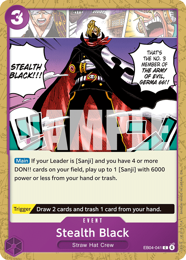 Stealth Black The Azure Sea's Seven - OP-14 One Piece Card Stealth Black The Azure Sea's Seven - OP-14 One Piece Card